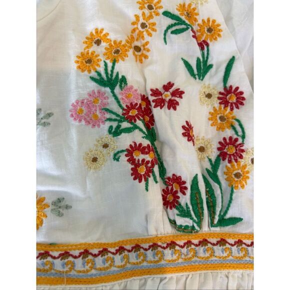 NWOT Anthropologie deep v embroidered floral dress, $325 XL C1 - Picture 8 of 12